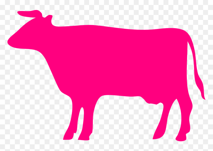 Pink Cow Clipart Collection Cow Silhouette- - Cow Silhouette, HD Png Download - cow silhouette png