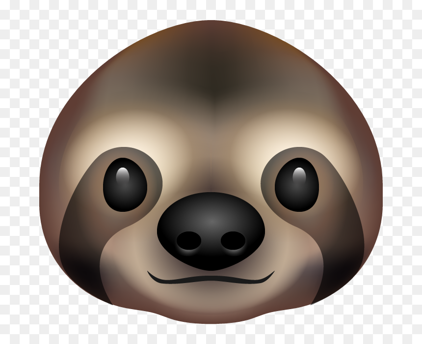 Sloth Head Emoji Awake Big - Portable Network Graphics, HD Png Download - bear face png