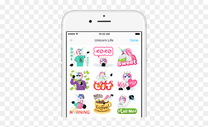 Unicorn Sticker Pack On Kik - Iphone, HD Png Download - kik png