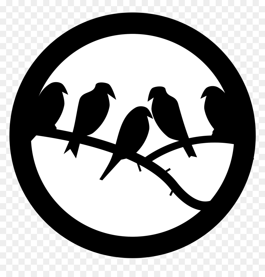 Bird Vector Art - Bird On A Branch Black Silhouette, HD Png Download - bird vector png