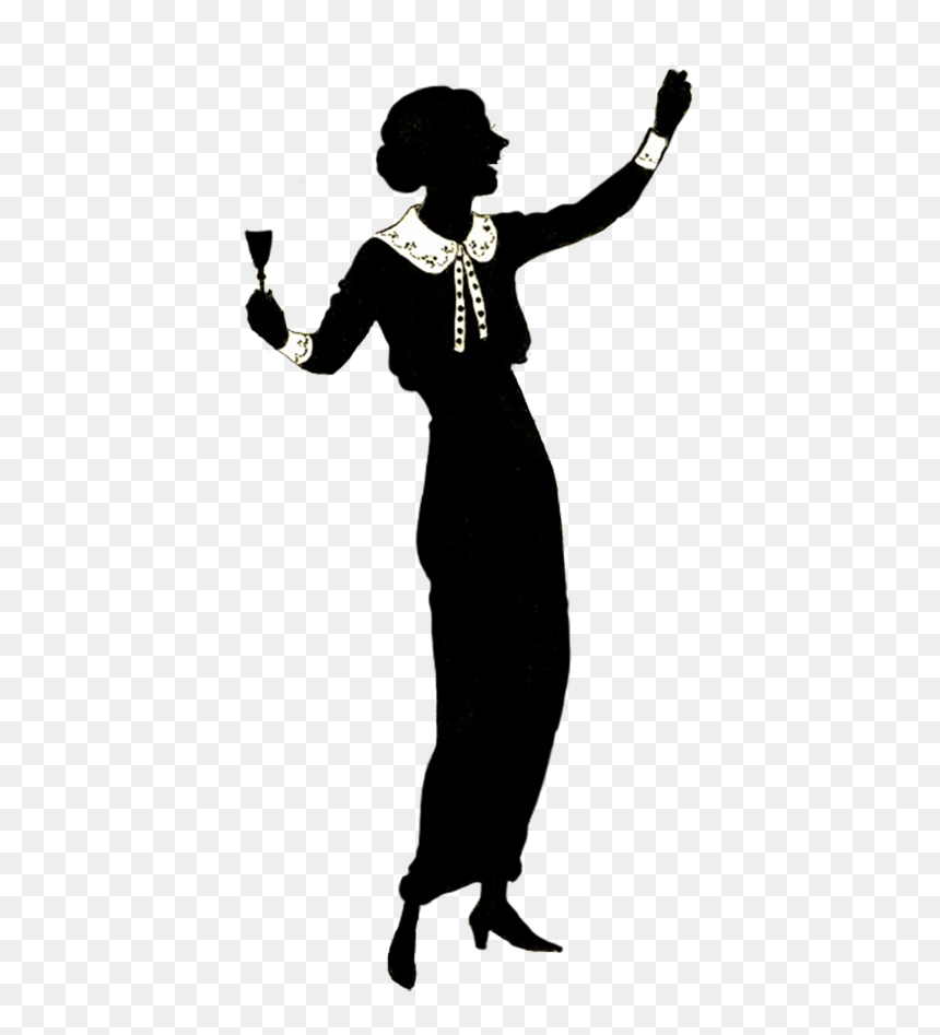 Silhouette Of Celebrating Woman - Woman Teacher Silhouette Transparent, HD Png Download - black woman silhouette png