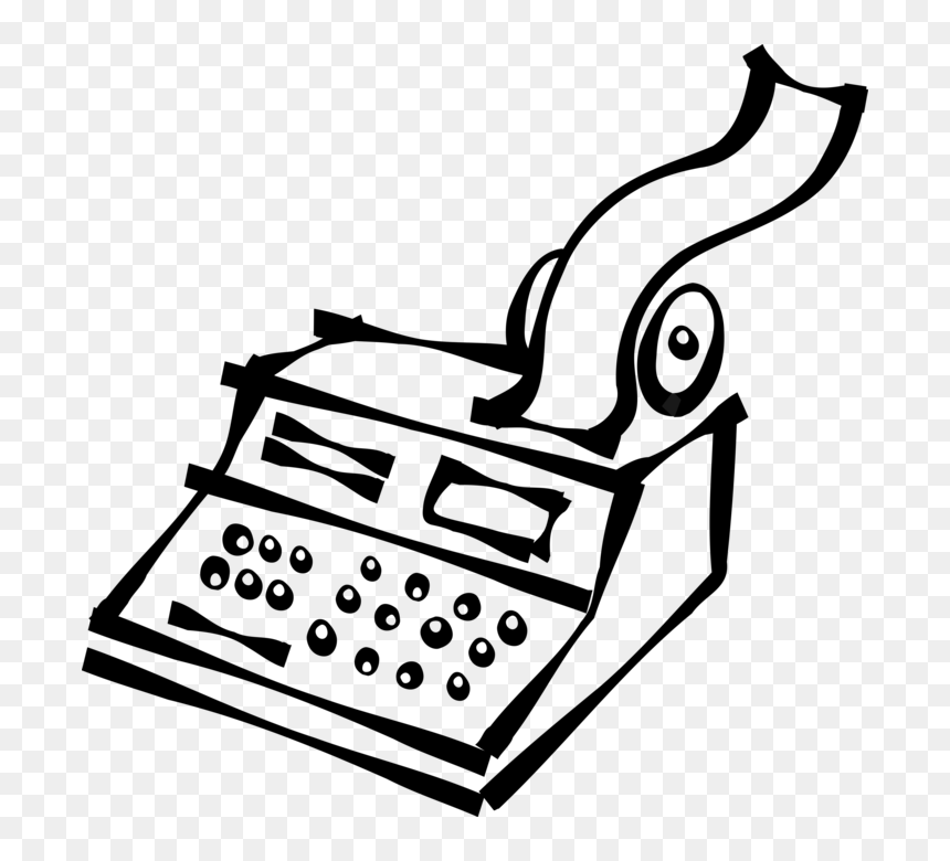 Vector Illustration Of Cash Register Electronic Device, HD Png Download - cash register png