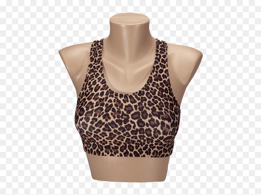 Cheetah-print Sports Bra - Leopard Print, HD Png Download - cheetah print png