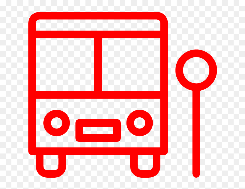 A School Bus At A Bus Stop - Minimal Bus Png, Transparent Png - bus icon png