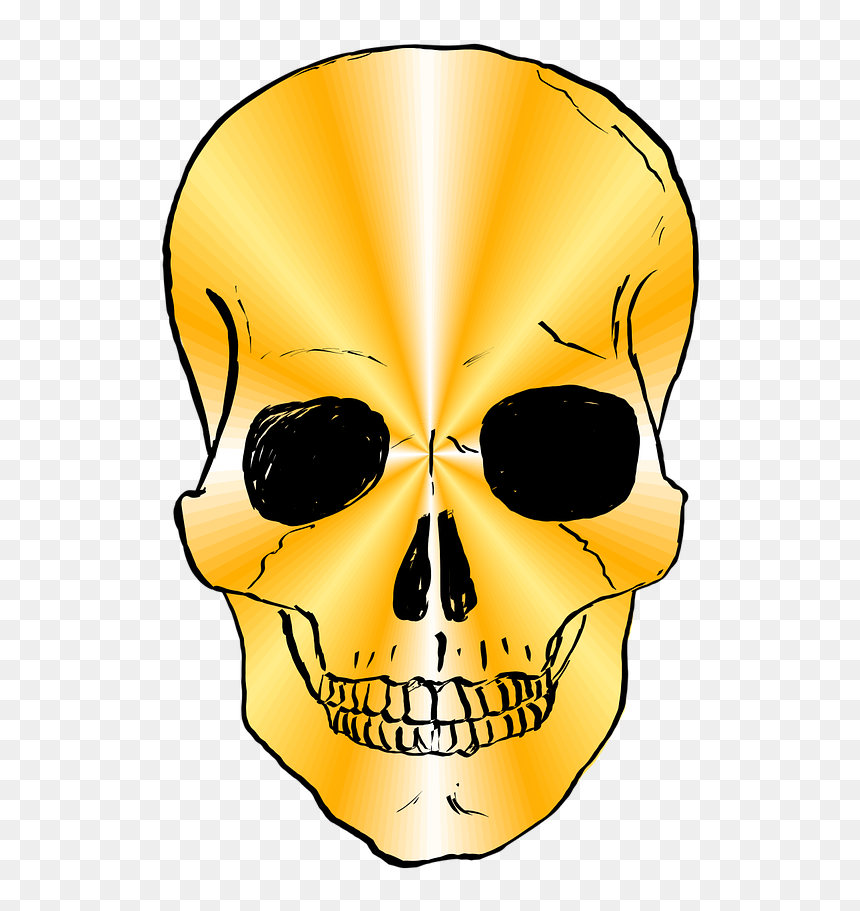 Caveira Dourada Png, Transparent Png - skull vector png