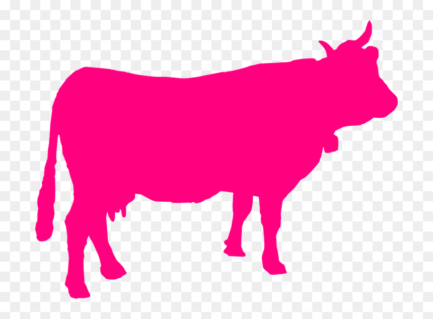 Cow Silhouette Transparent Background Clipart , Png - Pink Cow Silhouette, Png Download - cow silhouette png