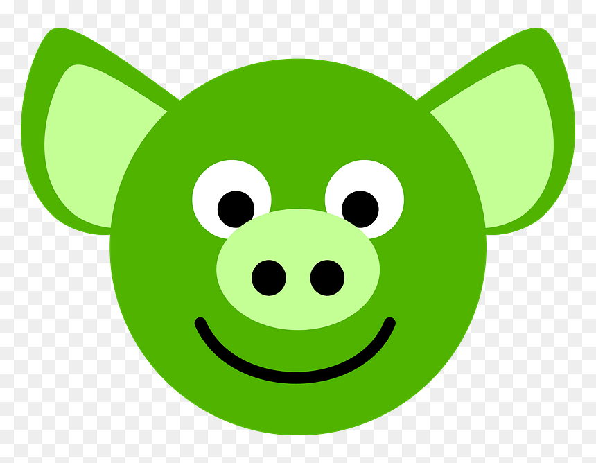 Green Pig Face Clipart - Світлофор Картинки Для Дітей, HD Png Download - pig face png