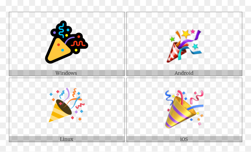 Party Popper On Various Operating Systems, HD Png Download - party popper png