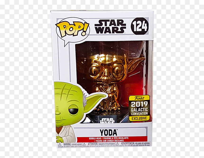 Gold Princess Leia Funko Pop, HD Png Download - yoda head png