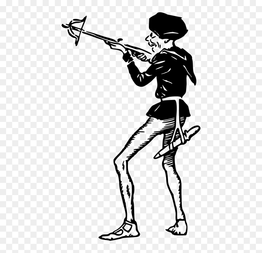 Standing,line Art,silhouette - Clip Art, HD Png Download - rifle silhouette png