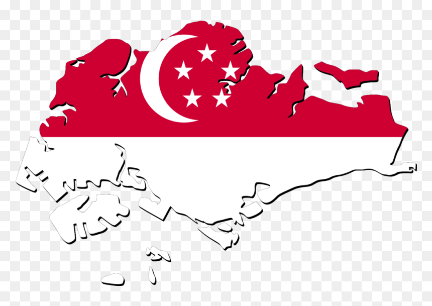 English, Malay, Mandarin Tamil Are Mostly Spoken Here - Singapore Map With Flag, HD Png Download - english flag png