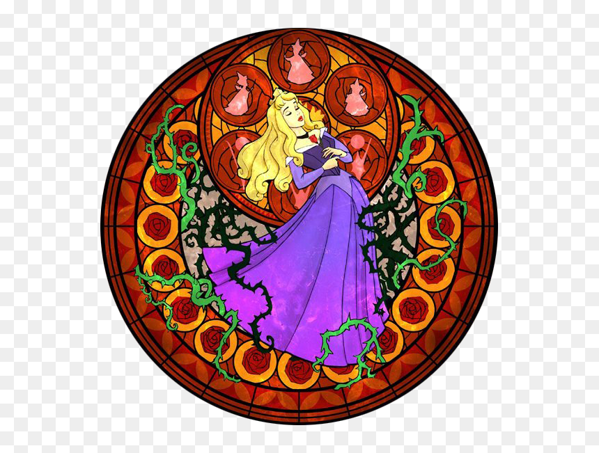 Kingdom Hearts Aurora Stained Glass, HD Png Download - kingdom hearts crown png