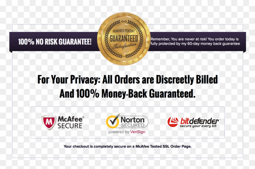 100% Satisfaction Guaranteed Or Money Back - Mcafee Secure, HD Png Download - 100 satisfaction guarantee png
