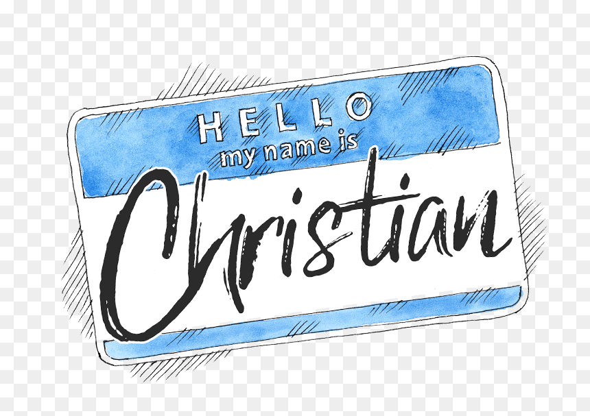 Nametag Logo With Hello My Name Is Christian Written - Handwriting, HD Png Download - hello my name is tag png