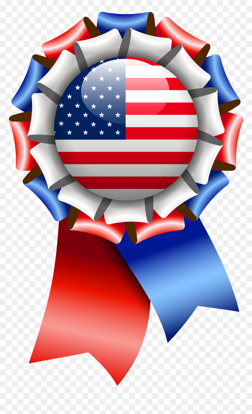 United Rosette Usa Of States Flag The Clipart - Circle Ribbon Design Png, Transparent Png - american flag clip art png