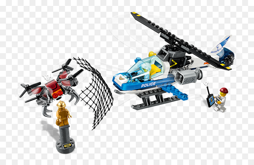 Police Helicopter Png , Png Download - Lego Sky Police Drone Chase, Transparent Png - police helicopter png