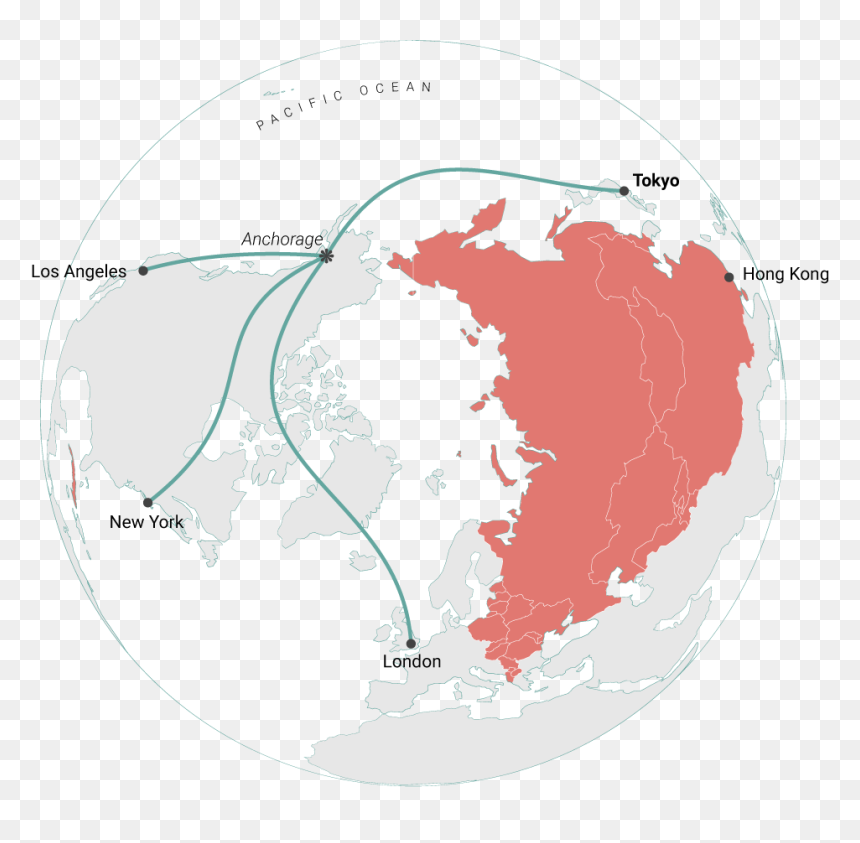 North Pole Map Vector , Png Download - Flight Path London Taipei, Transparent Png - north pole png