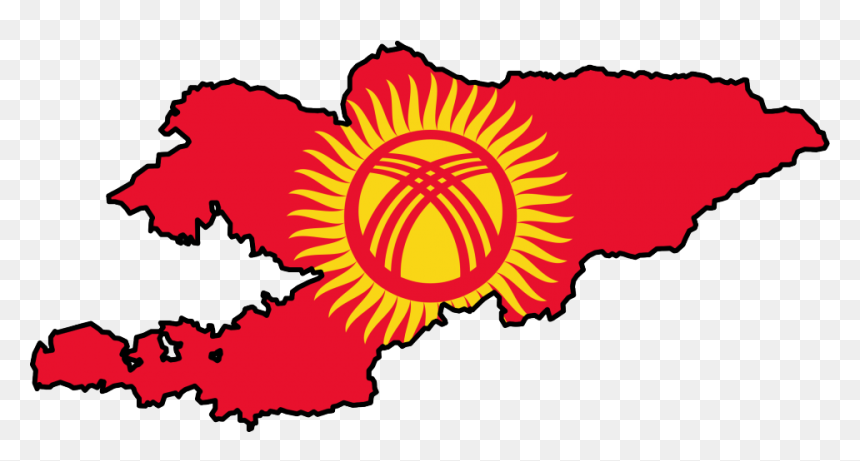 Kyrgyzstan Flag Map - Kyrgyzstan Flag, HD Png Download - south korea flag png