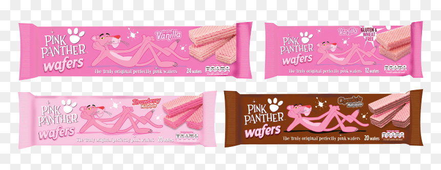 Pink Panther Wafers - Chocolate Pink Panther Wafers, HD Png Download - pink panther png