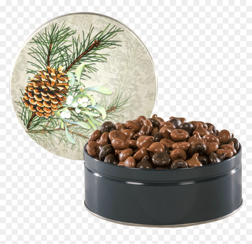 Pinecone And Mistletoe Tin Loading Zoom - Chocolate, HD Png Download - pinecone png