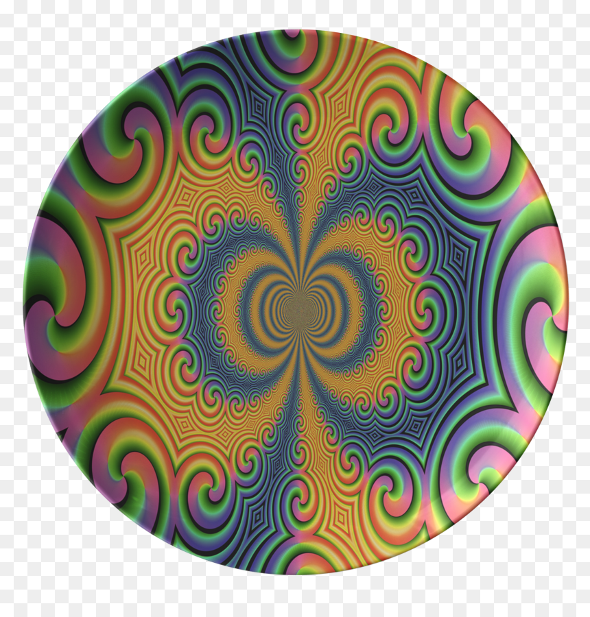 Retro Hippie Swirls Pattern Dinnerware Plate Or Plates - Darts, HD Png Download - swirl pattern png