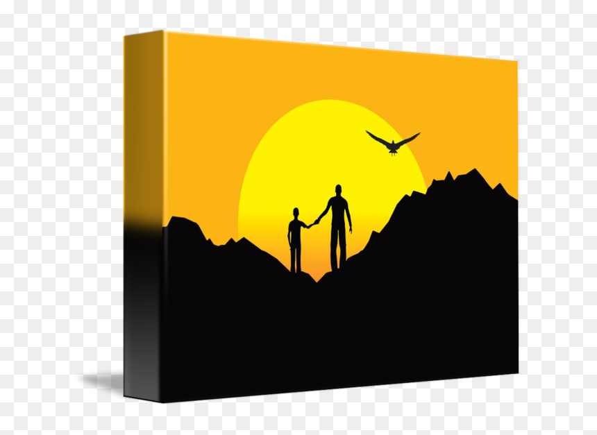 Father And Son Atop Rocky Formation At Sunset - Spitzkoppe, HD Png Download - father and son png