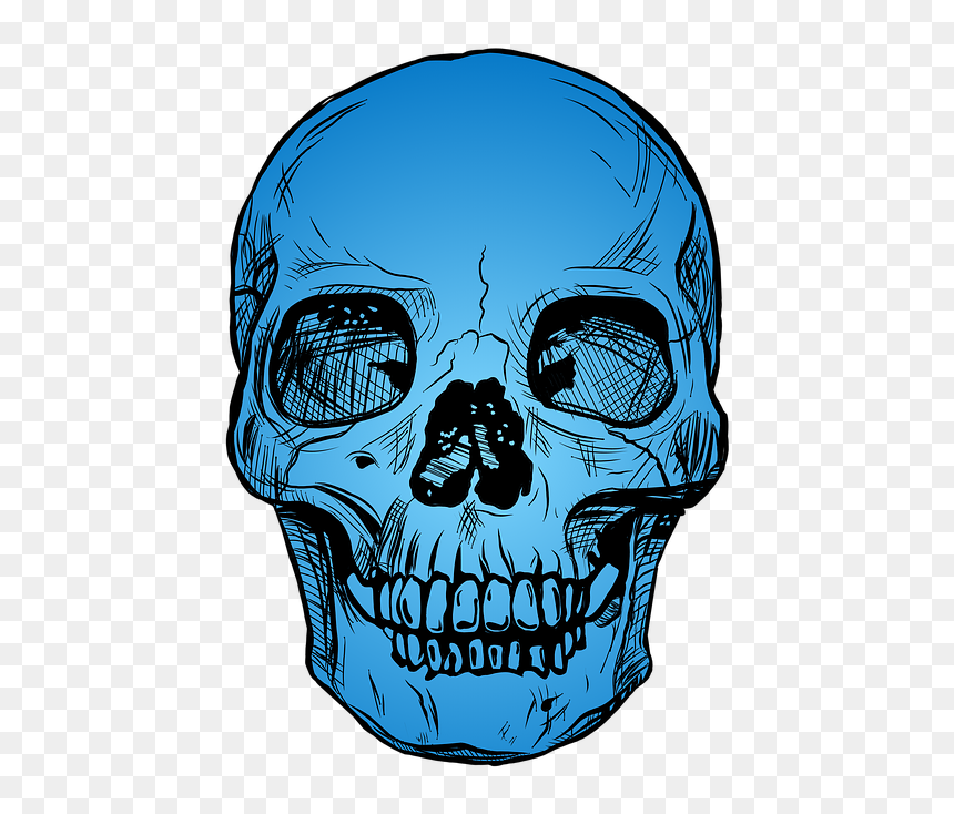 Blue Skull, HD Png Download - danger symbol skull png