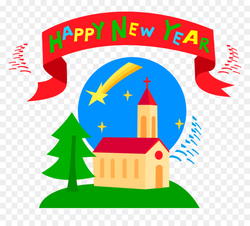 Vector Illustration Of Happy New Year Banner With Christian - Happy New Year, HD Png Download - happy new year banner png