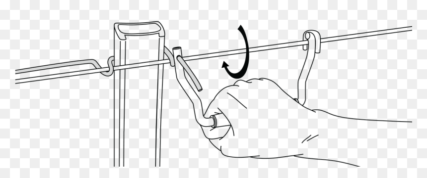 Hook Qt On Fencing Wire - Line Art, HD Png Download - fencing wire png
