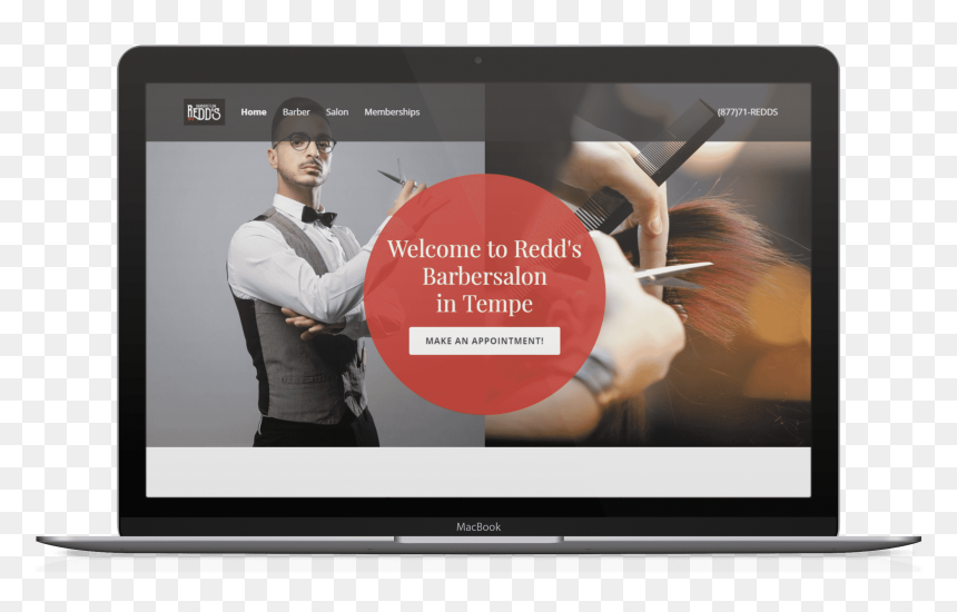 Redds Barber Salon Laptop Mockup - Tablet Computer, HD Png Download - laptop mockup png