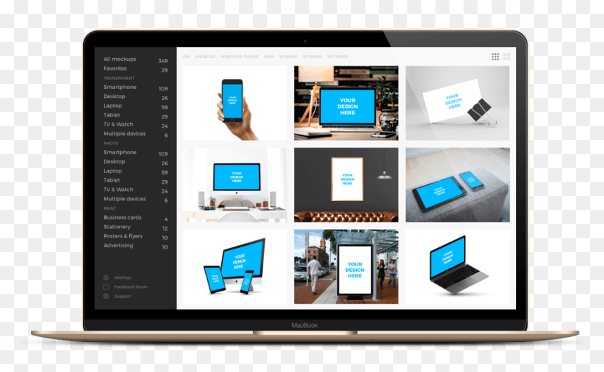 Smart Mockups - Mockup Design Desktop Apps, HD Png Download - laptop mockup png