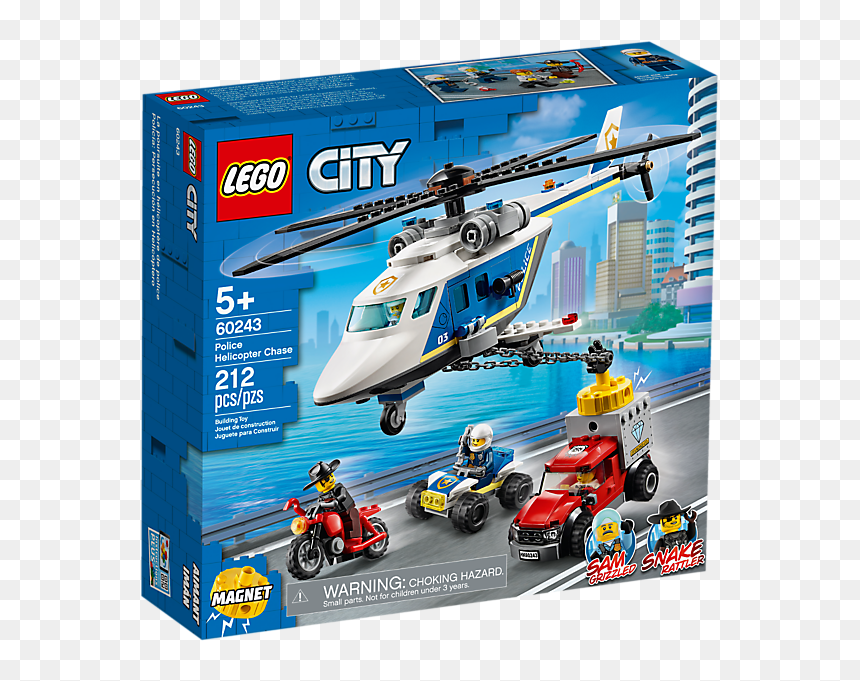 Lego City Police Helicopter Chase 60243, HD Png Download - police helicopter png