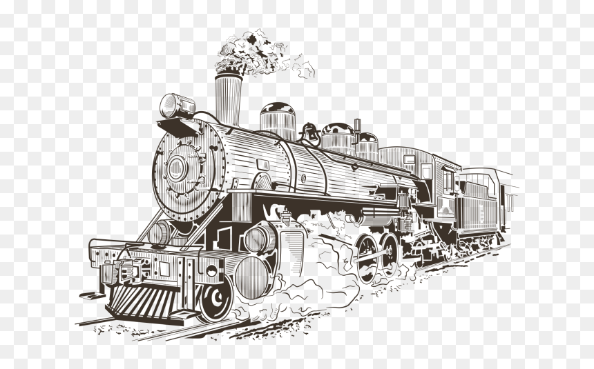 Steam Train Engine Illustration, HD Png Download - fumaça png