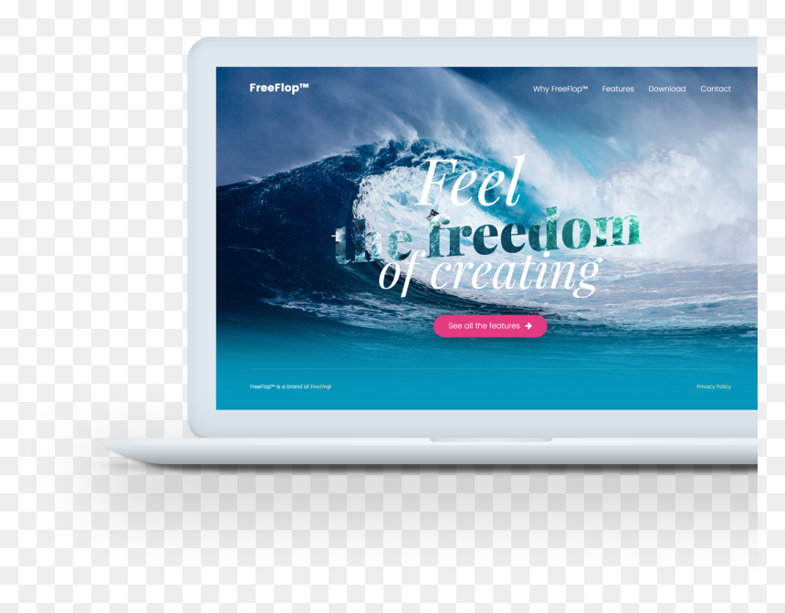 Surfing, HD Png Download - laptop mockup png