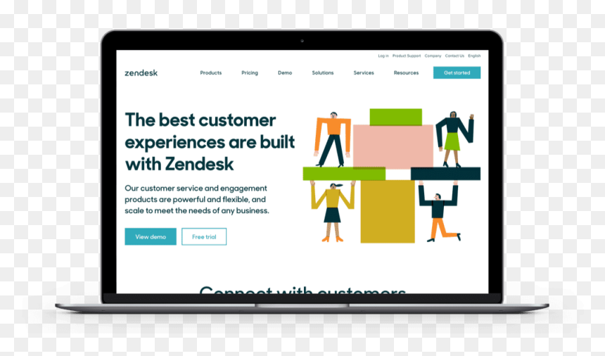 Zendesk Illustrations, HD Png Download - laptop mockup png