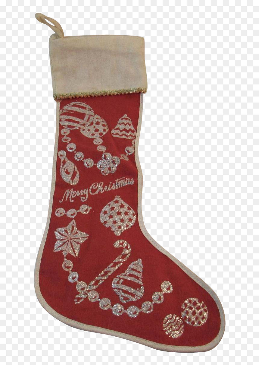 Christmas Stocking, HD Png Download - red glitter png