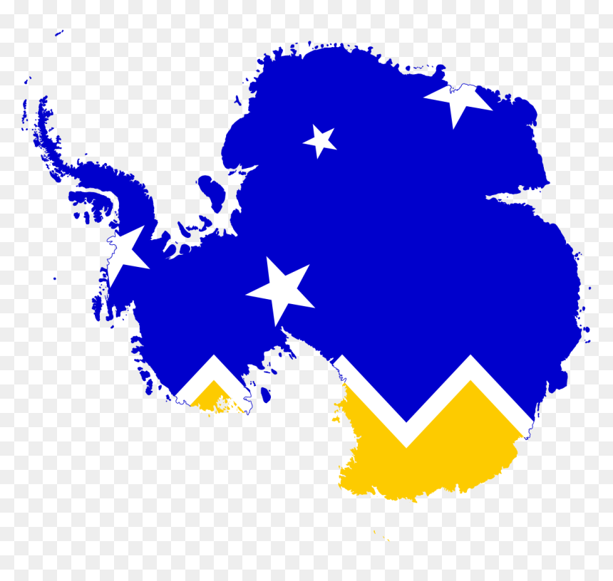 Flag Map Of Antarctica - Seven Stars In A Circle, HD Png Download - antarctica png