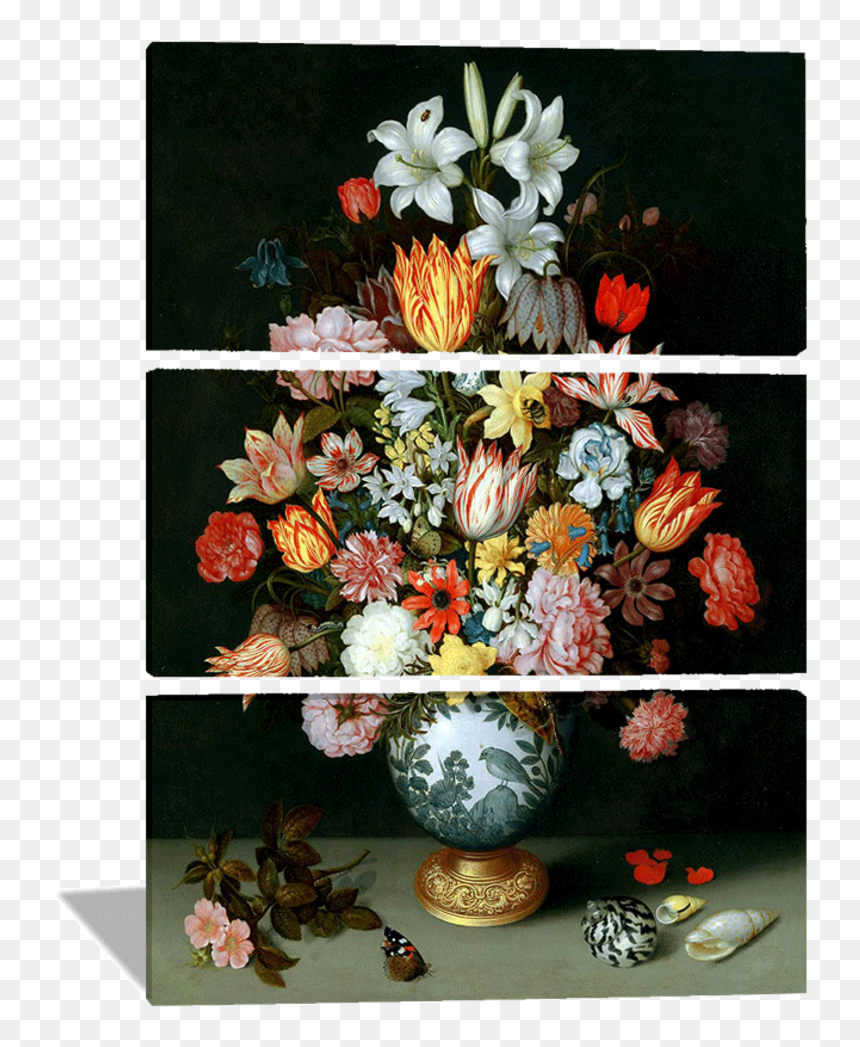 Still Life Of Flowers In A Wan Li Vase, HD Png Download - flower vase with flowers photography png