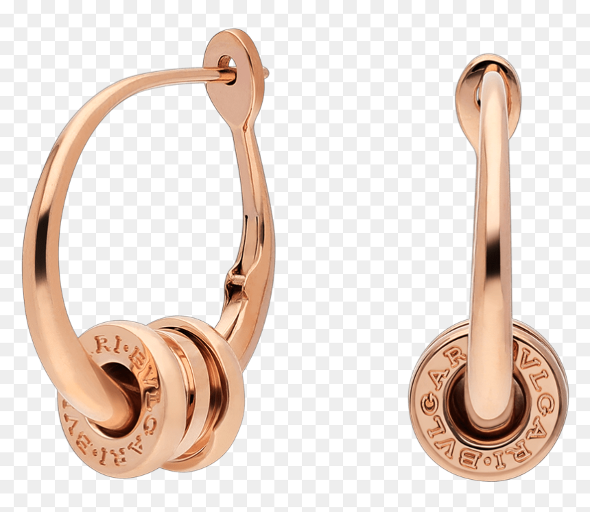 Bulgari B Zero Rose Gold Earrings, HD Png Download - hoop earrings png