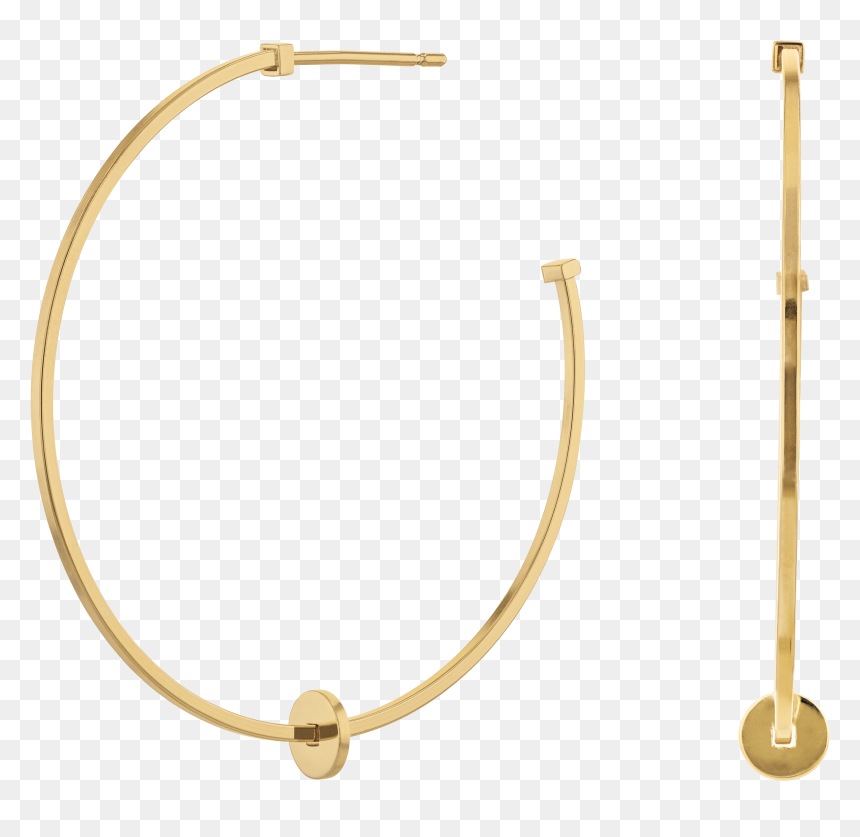 Movado Simple Hoop Earrings - Earrings, HD Png Download - hoop earrings png