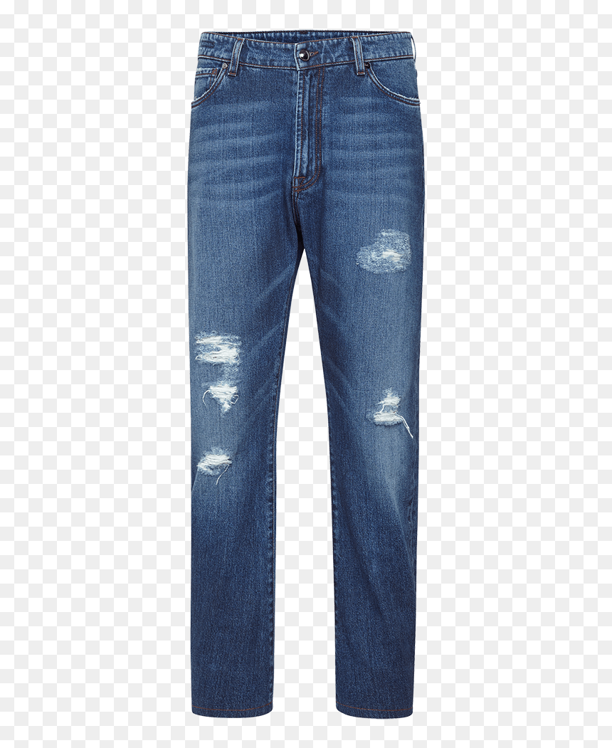 Distress Cotton Denim Trousers - Jeans, HD Png Download - distress png