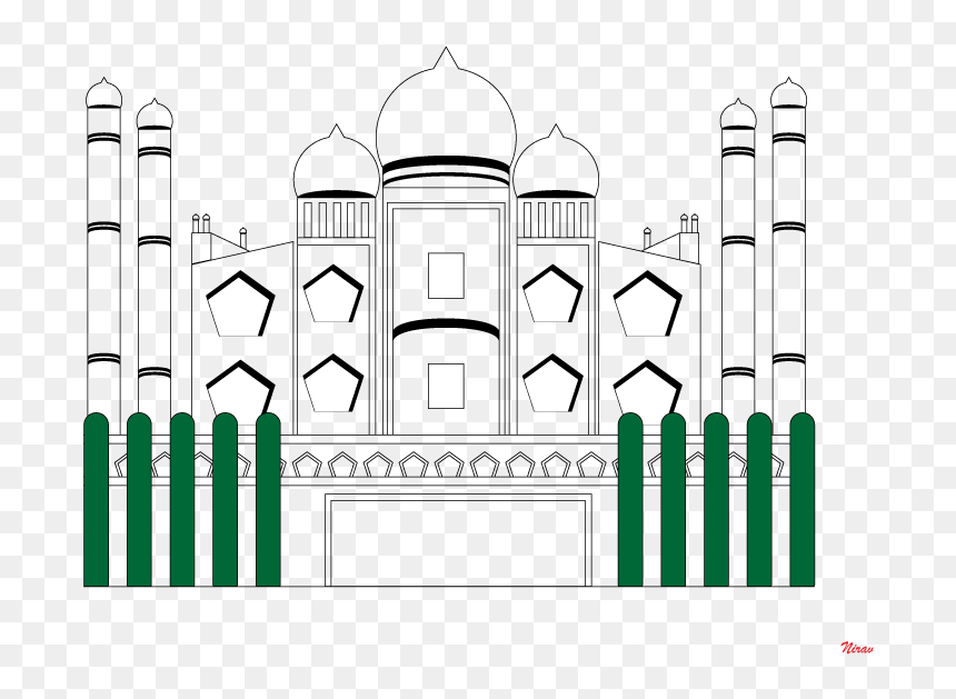 Historical Illustrations Vector Art Taj Mahal Illustration, HD Png Download - taj mahal vector png