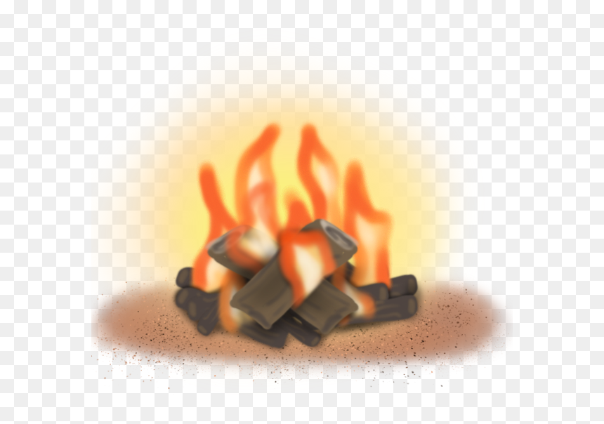 حطب ونار وبر رسمة Png, Transparent Png - fire ash png