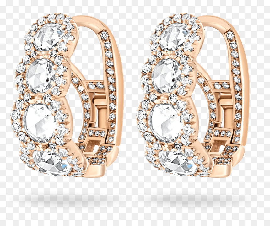 Rc 09 009 05 F2 Rose Cut Earrings - Diamond, HD Png Download - hoop earrings png