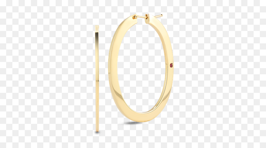 Roberto Coin Small Oval Hoop Earrings - Circle, HD Png Download - hoop earrings png