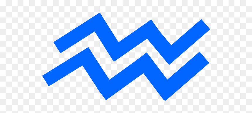 Blue Aquarius Symbol Transparent, HD Png Download - aquarius symbol png