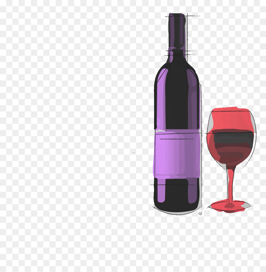 Wine Bottle, HD Png Download - wine bottle outline png