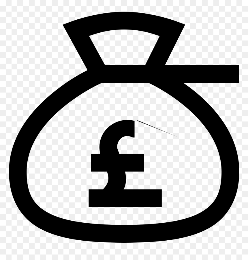 Money Pounds Clipart Black And White, HD Png Download - white png icons