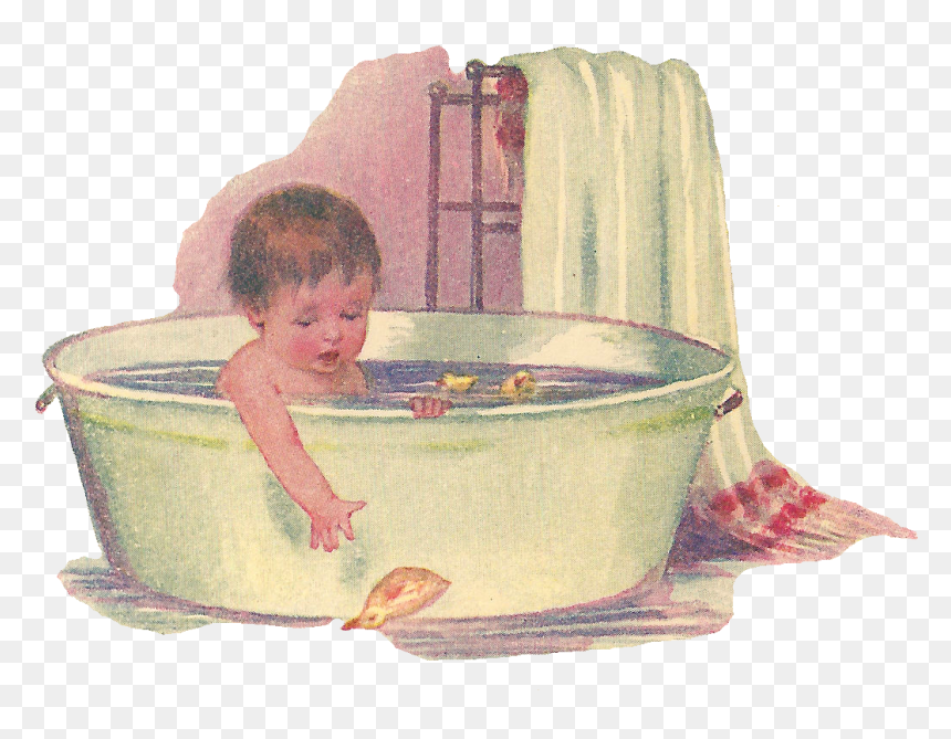 Vintage Bath Clip Art, HD Png Download - bath tub png