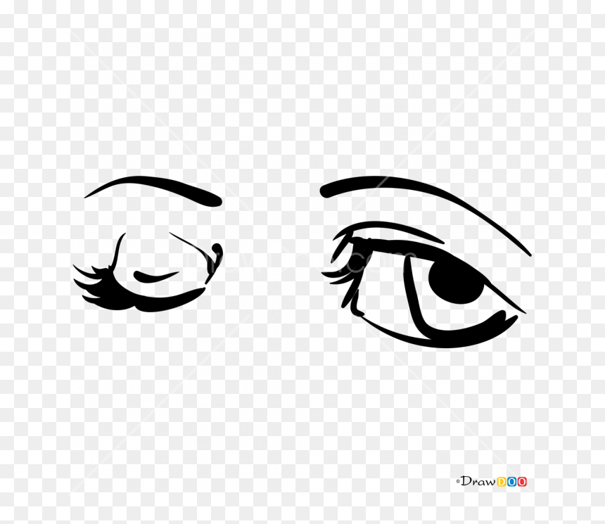 Draw Winking Eyes, HD Png Download - white eyes png
